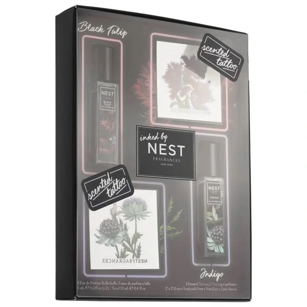 NEST Fragrances, “Inked By Nest” 2 Eau de Parfum Rollerballs, 2 Scented Tattoos